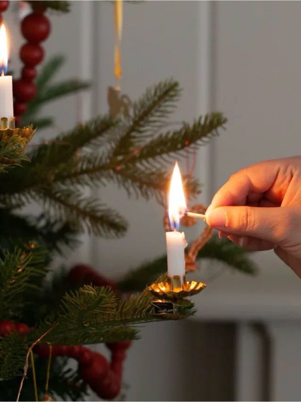 Gold Candle Clip Holders for Holiday Tree - Pack of 20